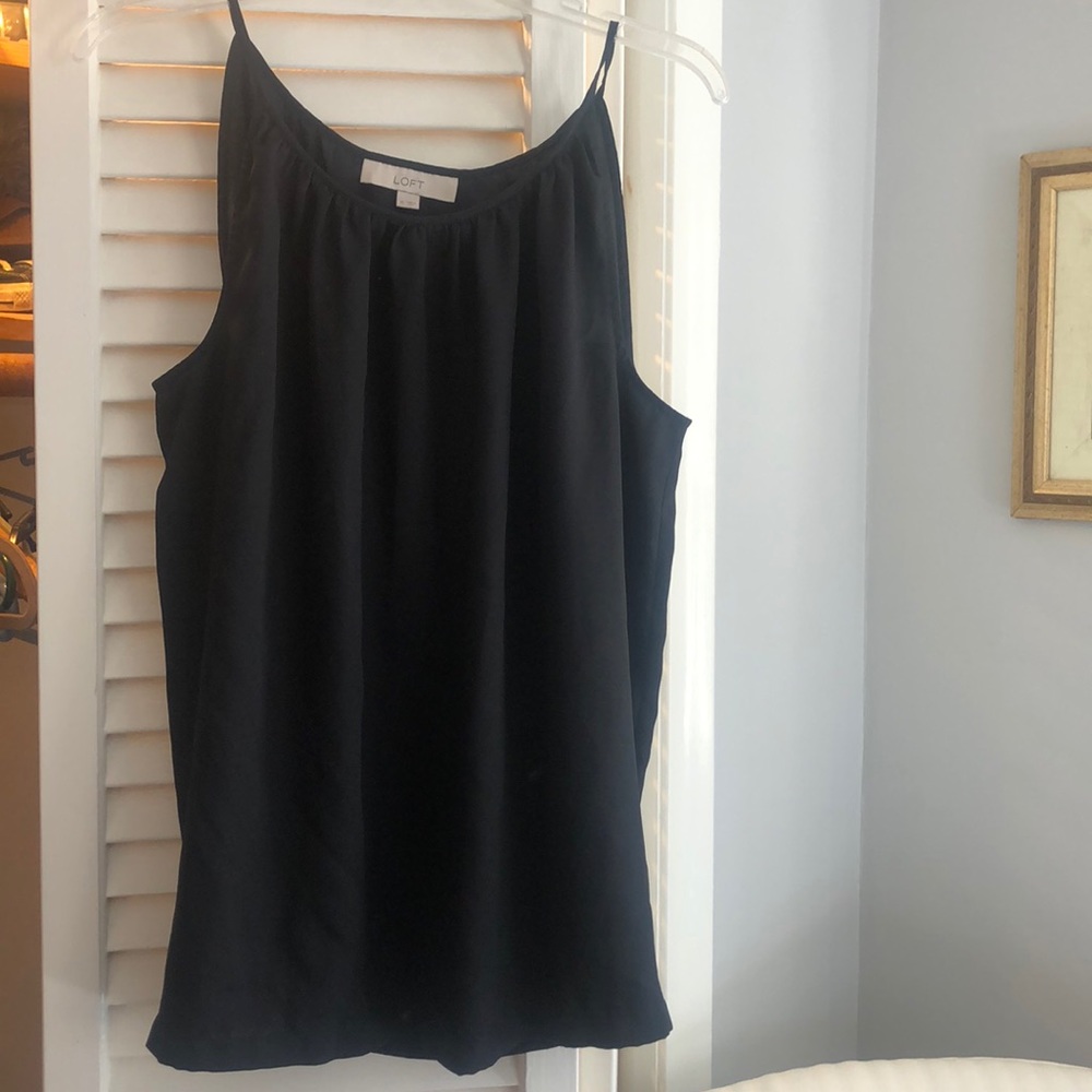 Loft Ann Taylor black tank blouse. Size XL